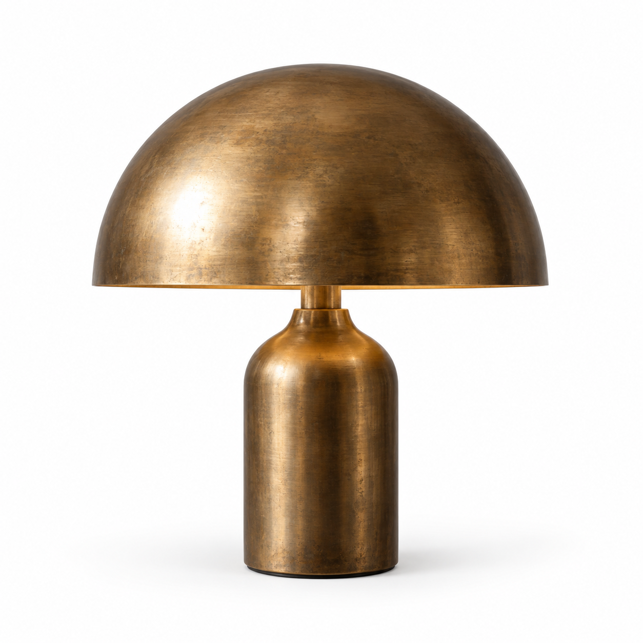 Brass dome table lamp from the example room render — AI illustration